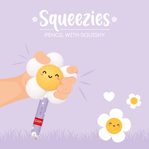 Graphite pencils with squishy LEGAMI Squeezies Daisy "Oh Happy Daisy" HB #2