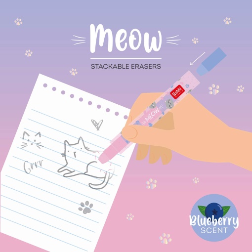 LEGAMI Kitty "Meow" stackable scented eraser
