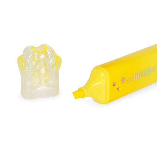 LEGAMI Kitty Paw "Meow" yellow fluorescent highlighter