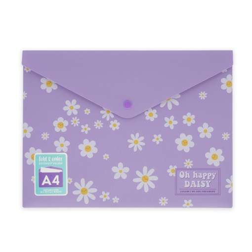 Bolsa para documentos fecho botão A4 tipo envelope LEGAMI Fold & Order Daisy "Oh Happy Daisy"