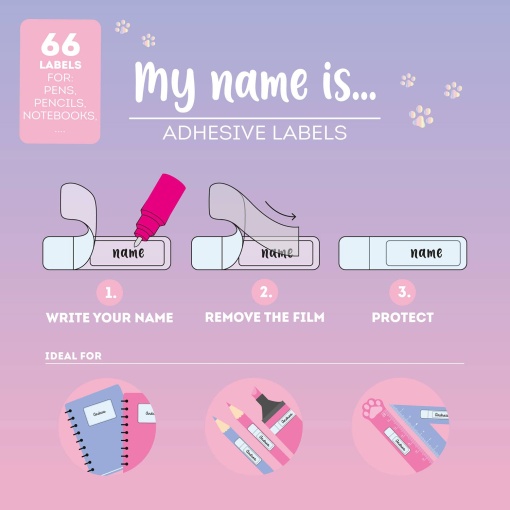 LEGAMI My Name Is... Kitty school labels (66 units)