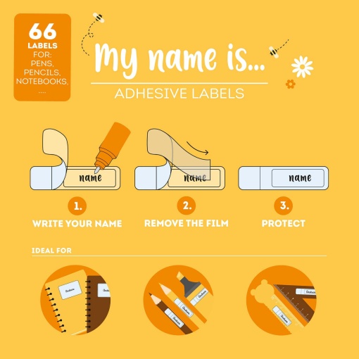 LEGAMI My Name Is... Teddy Bear school labels (66 units)
