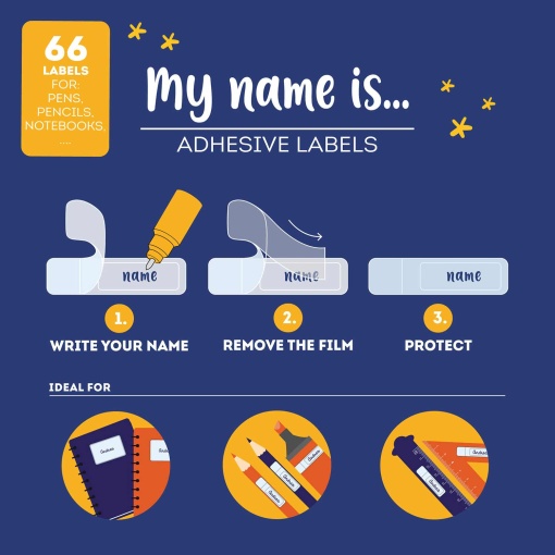 LEGAMI My Name Is... Space school labels (66 units)