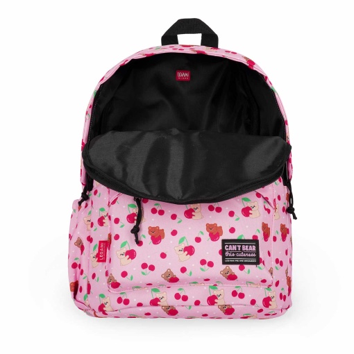 Mochila LEGAMI con diseño de osito de peluche rosa cereza, 30x40x18cm