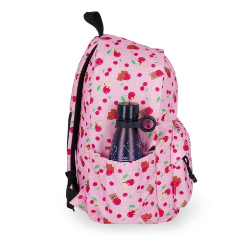Mochila LEGAMI con diseño de osito de peluche rosa cereza, 30x40x18cm