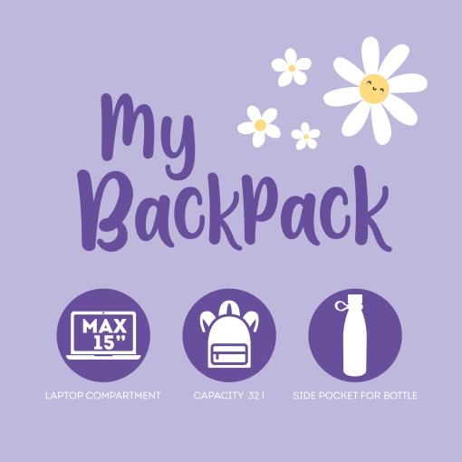 Mochila LEGAMI My Backpack Daisy 30x40x18cm