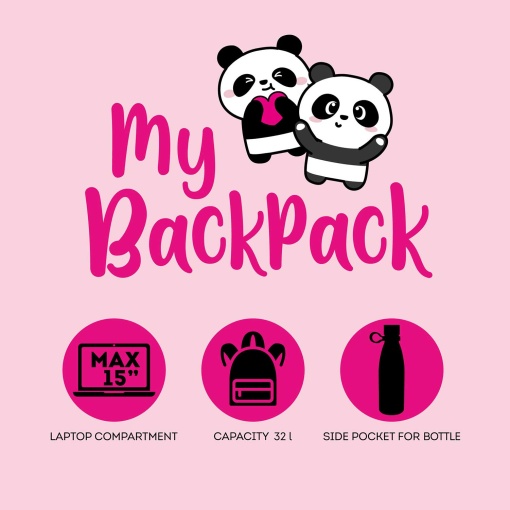 Mochila LEGAMI My Backpack Panda 30x40x18cm