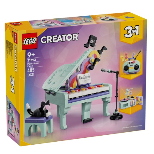 LEGO Creator 3-in-1 piano de decoração musical com gato 31392