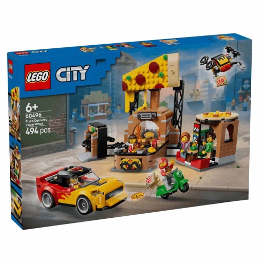LEGO City experiência de entregas de pizza com veículos 60496