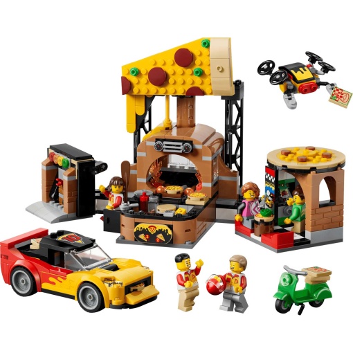 LEGO City experiência de entregas de pizza com veículos 60496