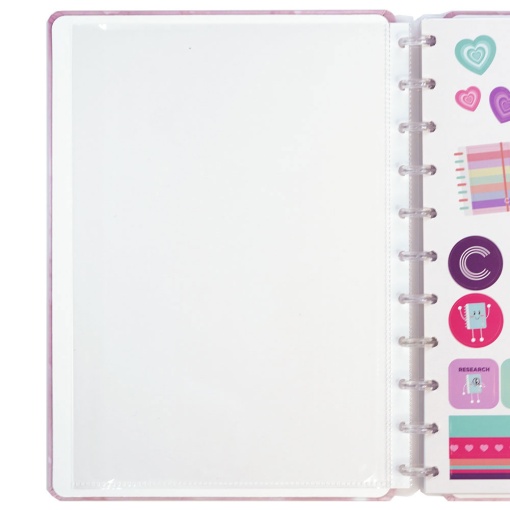 Caderno Inteligente grande (215x280mm) pautado Blush