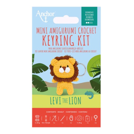 ANCHOR Amigurumi Crochet Kit - Levi the Lion Keychain