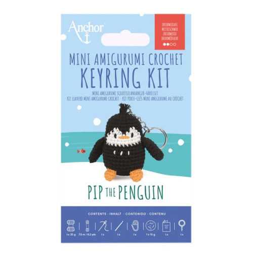 ANCHOR Amigurumi Crochet Kit - Pip the Penguin Keychain