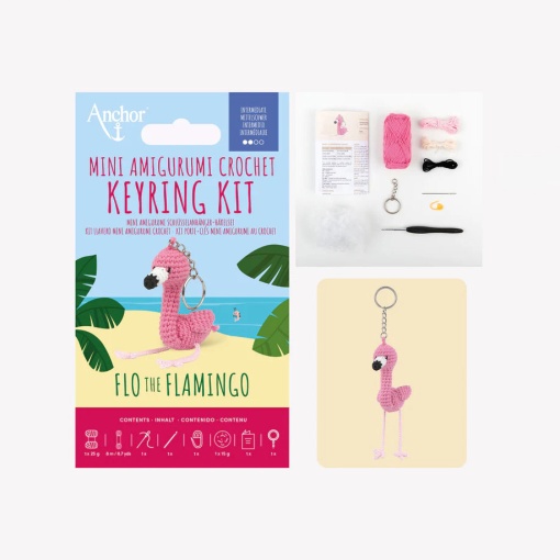 ANCHOR Amigurumi Crochet Kit - Flo the Flamingo Keychain