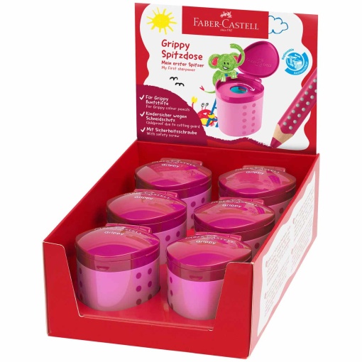 Afia com depósito FABER-CASTELL Grippy rosa
