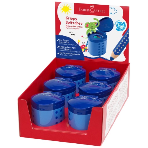 Afia com depósito FABER-CASTELL Grippy azul