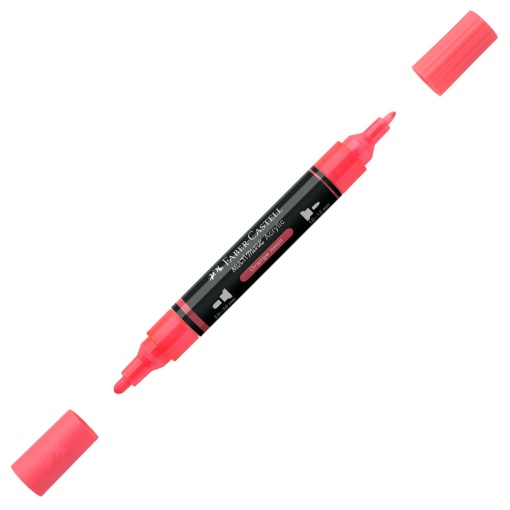 Marcador acrílico FABER-CASTELL Multimark laranja fluorescente 255