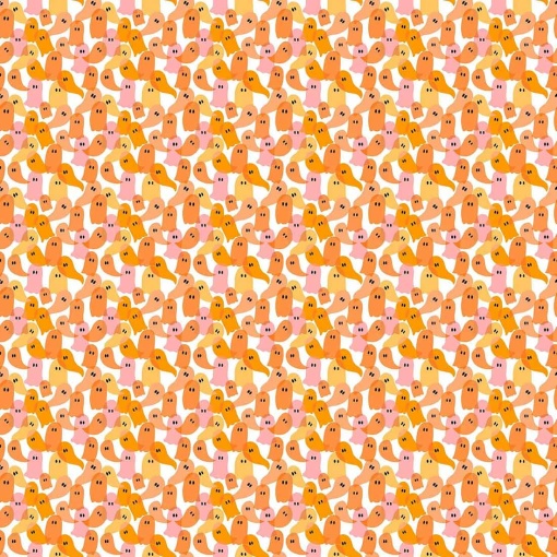 Tecido ANDOVER Ghostly Garden Ghost Party Orange 1x1,12m 10202/O