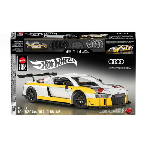 HOT WHEELS Elite Series Brick Shop '15 Audi R8 LMS 820 peças MATTEL