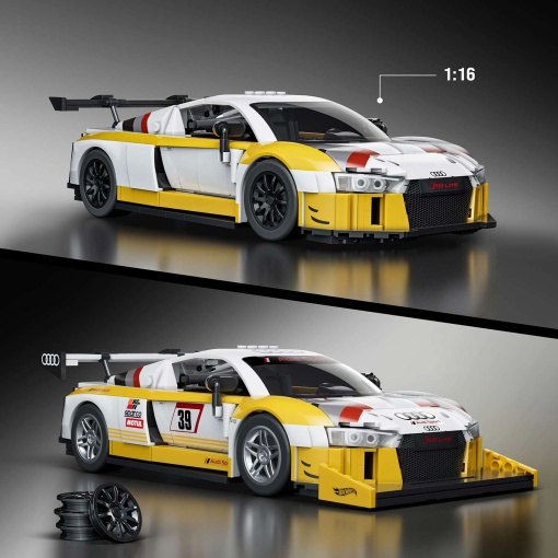 HOT WHEELS Elite Series Brick Shop '15 Audi R8 LMS 820 peças MATTEL