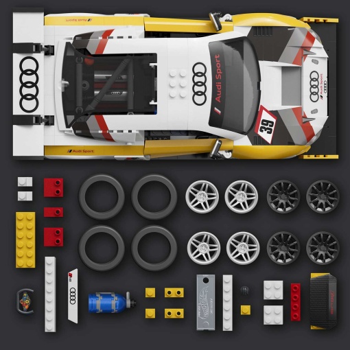 HOT WHEELS Elite Series Brick Shop '15 Audi R8 LMS 820 peças MATTEL