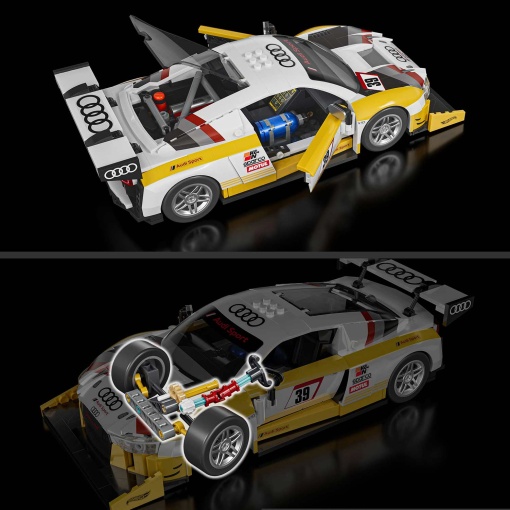 HOT WHEELS Elite Series Brick Shop '15 Audi R8 LMS 820 peças MATTEL