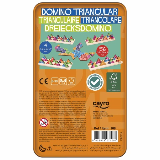 CAYRO triangular dominoes in metal box