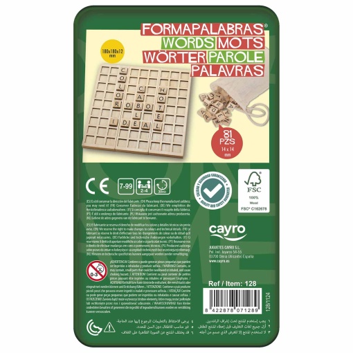 Formar palabras en una caja de metal CAYRO