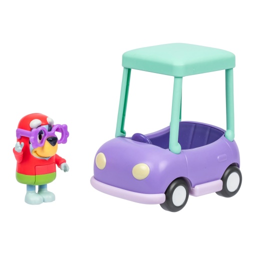Bluey - El coche de la abuela con la figura de Janet + vehículo MOOSE