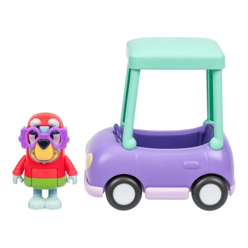 Bluey - El coche de la abuela con la figura de Janet + vehículo MOOSE