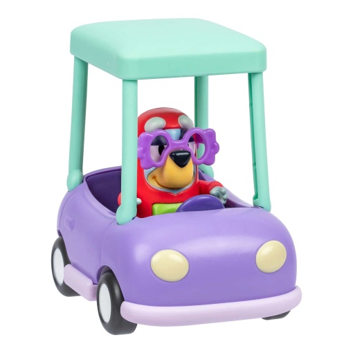 Bluey - El coche de la abuela con la figura de Janet + vehículo MOOSE