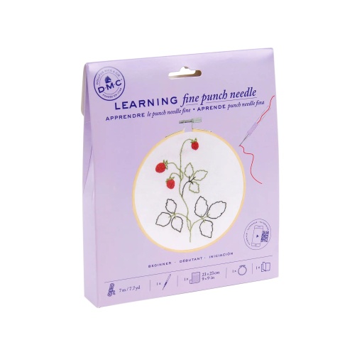 Kit de punzón fino DMC Learn with DMC con marco circular, 15,5 cm, fresas