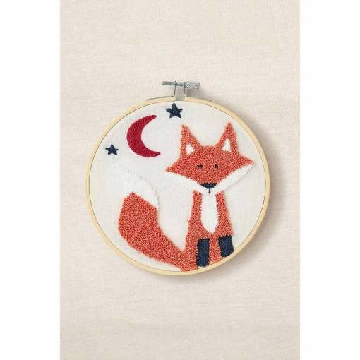 DMC Gift of Stitch Punch Needle Kit with 15.5 cm circular frame - Flossie the fox