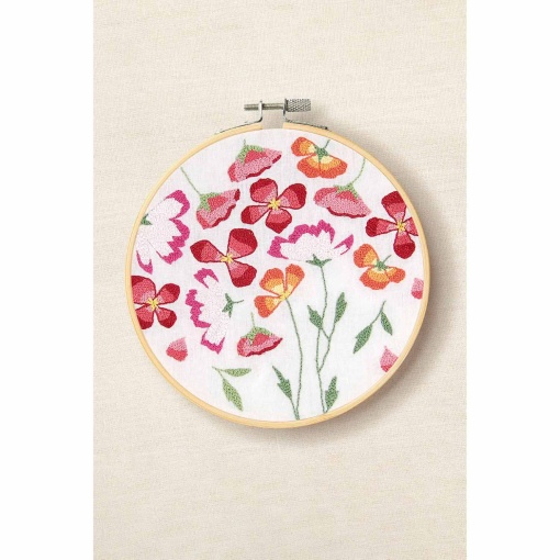DMC Punch Needle Kit with 14.5 cm circular frame, spring poppies