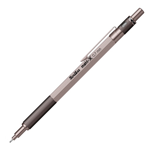 Lápiz mecánico SCRIKSS Matri-X Metallic de 0,7 mm, color gris.