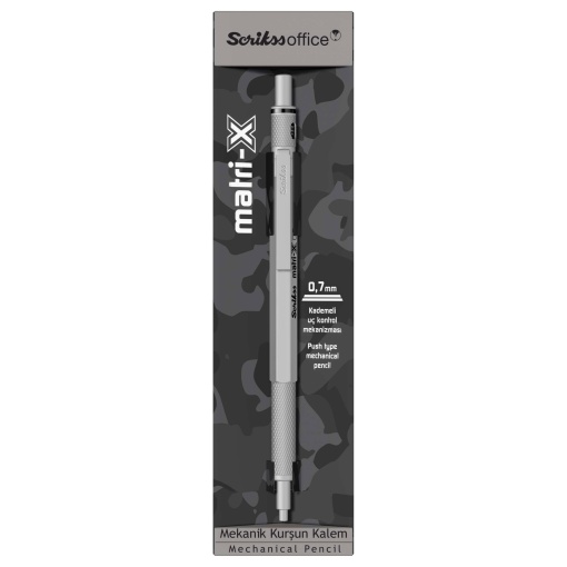 SCRIKSS Matri-X Matte 0.7mm Mechanical Pencil, Light Gray