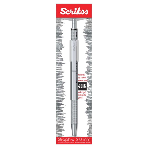 SCRIKSS Graph-X 2mm silver mechanical pencil
