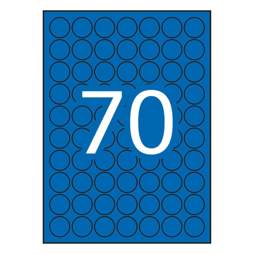 A5 19mm blue labels, 8 sheets (1050 units) APLI