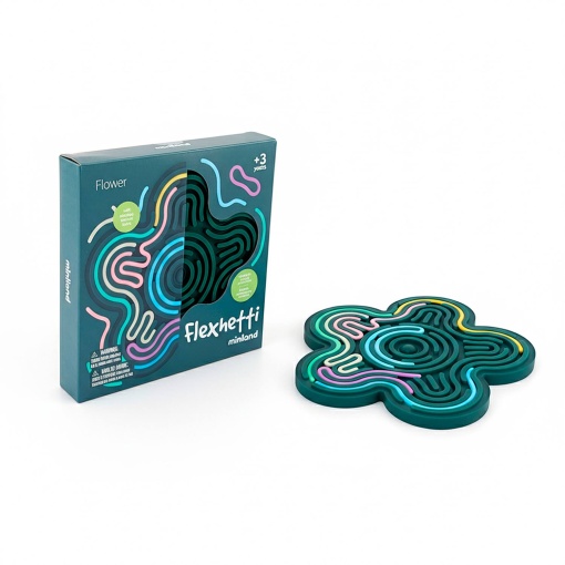 Tablero de actividades sensoriales con forma de flor Flexhetti de MINILAND