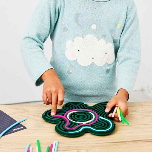 Tablero de actividades sensoriales con forma de flor Flexhetti de MINILAND