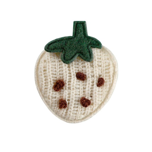 Strawberry fabric applique, 30mm, raw/uncruled, Softy