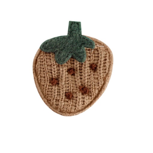 Aplicação de tecido para Coser morango 30mm castanho Softy