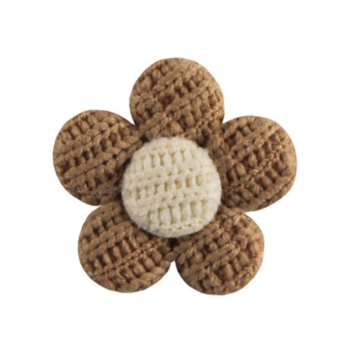 Aplicação de tecido para Coser flor 25mm castanho Softy