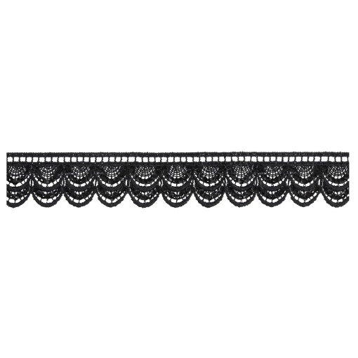 Cinta de encaje para coser de 25 mm, negra (metro)