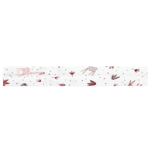 Bias tape for sewing 25mm pink giraffes (per meter)