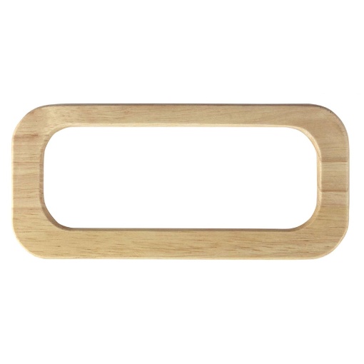 Alça de madeira retangular 20,5x9 cm Cose natural (2 unidades)