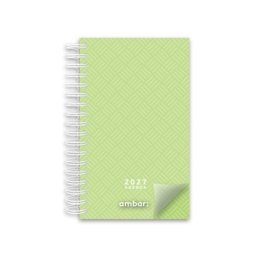 Agenda semanal A6 2027 espiral AMBAR Look sortido