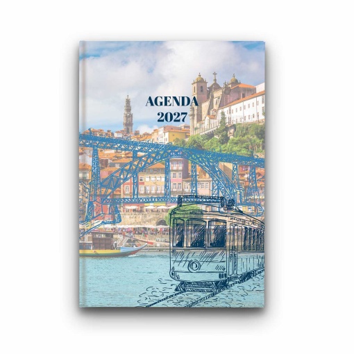 Agenda diária A5 2027 AMBAR Collage sortido