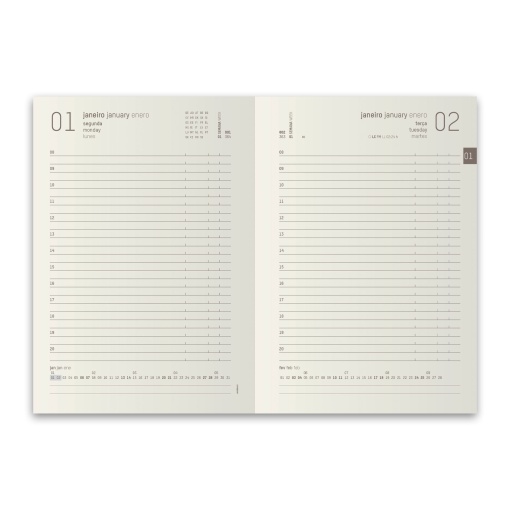 Agenda diária A5 2027 AMBAR Kraft sortido