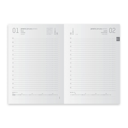Agenda diária A5 2027 AMBAR Twenties com elástico sortido